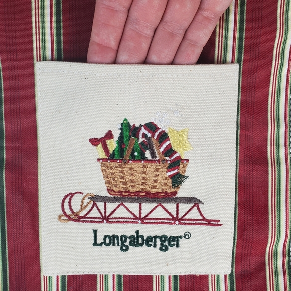 Longaberger Striped Canvas Embroidered Tote Bag, NEW - Picture 5 of 5